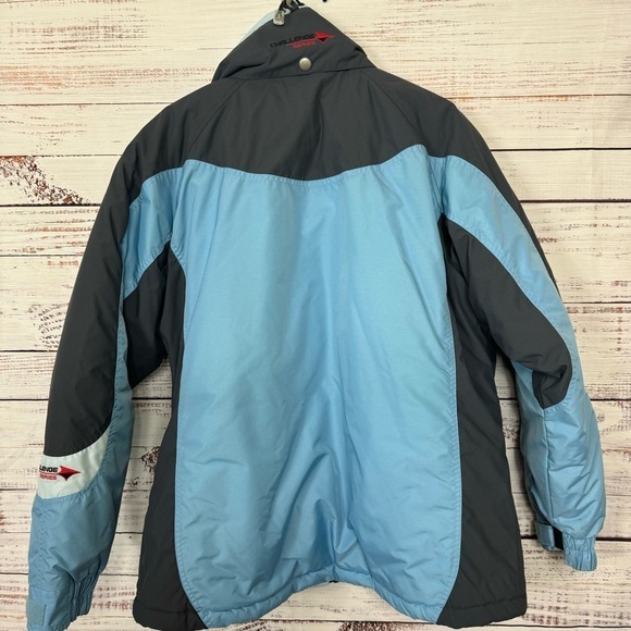 Columbia Challenge Series light blue hooded size xl Down Snow Jacket - Picture 8 of 10